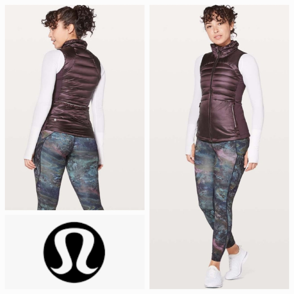 LULULEMON Down For A Run Vest II Black Cherry Size 8